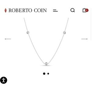Roberto Coin Silver Necklace with Diamond Accents